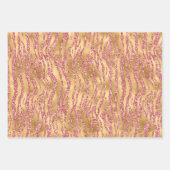 Pink Gold Glitzer Leopard Animal Print Geschenkpapier Set (Vorderseite 3)