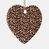 Pink Gold Glitzer Leopard Animal Print Keramik Ornament (Rechts)