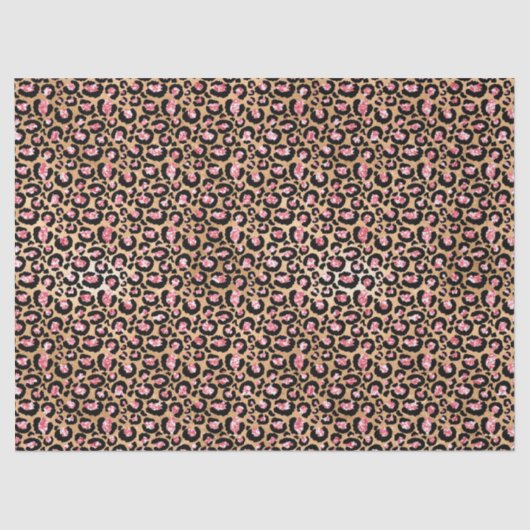 Pink Gold Glitzer Leopard Animal Print  Seidenpapier (Vorderseite)