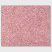 Pink Gold Glitzer Leopard Print Geschenkpapier (Flach)