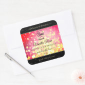 Pink Gold Glitzer Logo-Produktverpackungsschild hi Quadratischer Aufkleber (Umschlag)