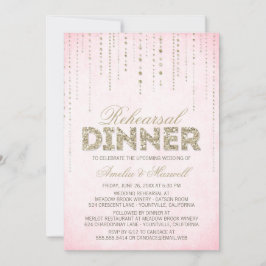 Pink & Gold Glitzer Look Probe Dinner einladen Einladung