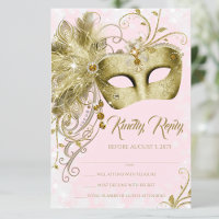 Pink Gold Glitzer Masquerade Party