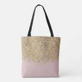 Pink & Gold Glitzer Moderne, trendige Glam Chic Tasche (Rückseite)