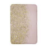 Pink & Gold Glitzer Moderne, trendige Glam Chic Tr Badematte (Vorderseite Vertikal)