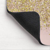 Pink & Gold Glitzer Moderne, trendige Glam Chic Tr Mousepad (Ecke)