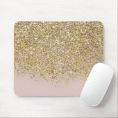 Pink & Gold Glitzer Moderne, trendige Glam Chic Tr Mousepad (Mit Mouse)