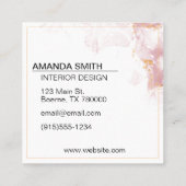 Pink Gold Glitzer Moderner Quadratische Visitenkarte (Rückseite)