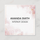 Pink Gold Glitzer Moderner Quadratische Visitenkarte (Vorderseite)