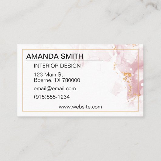 Pink Gold Glitzer Moderner Visitenkarte (Rückseite)