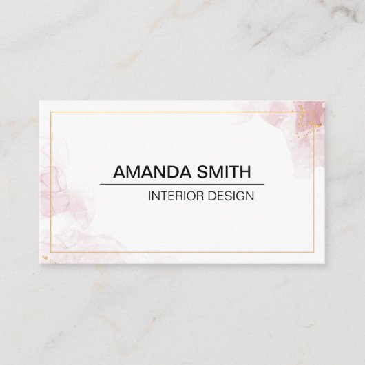 Pink Gold Glitzer Moderner Visitenkarte (Vorderseite)