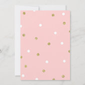 Pink & Gold Glitzer Oh Baby Dusche Einladung (Rückseite)