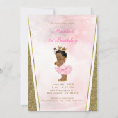 Pink Gold Glitzer Princess Vintag Baby Girl Party Einladung (Rückseite)