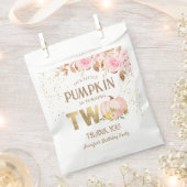 Pink Gold Glitzer Pumpkin Floral Girl 2. Geburtsta Geschenktütchen (Ausgeschnitten)