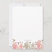 Pink Gold Glitzer Seashells Sea Beach Baby Dusche Einladung (Rückseite)