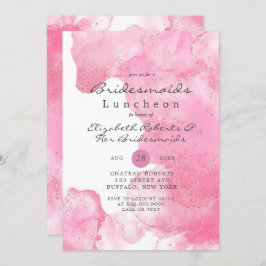 Pink Gold Glitzer Smoke Bridesmaids Luncheon