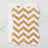 Pink Gold Glitzer Sparkle Erstgeburtstag Einladung (Rückseite)