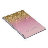 Pink Gold Glitzer Sparkle Notizblock (Rechte Seite)