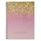 Pink Gold Glitzer Sparkle Notizblock (Vorderseite)