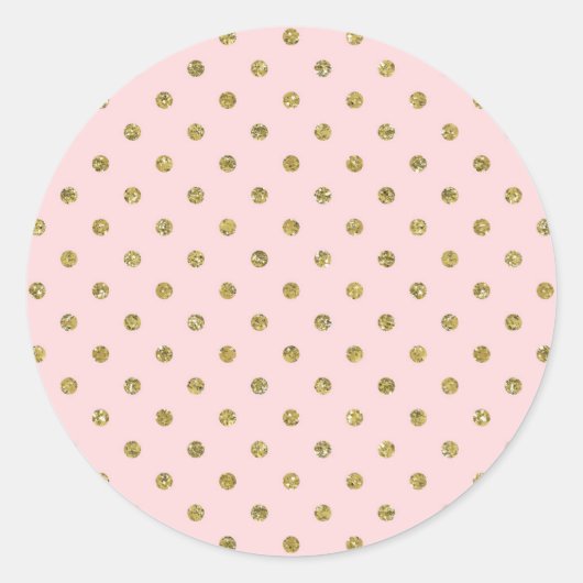 Pink & Gold Glitzer Sparkle Polka Docht Chic Party Runder Aufkleber (Vorderseite)