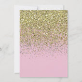 Pink & Gold Glitzer Sprinkle Kinderdusche laden ei Einladung (Rückseite)