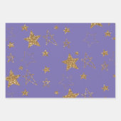 Pink Gold Glitzer Stars Geschenkpapier Set (Vorderseite 3)