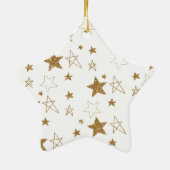 Pink Gold Glitzer Stars Keramik Ornament (Hinten)