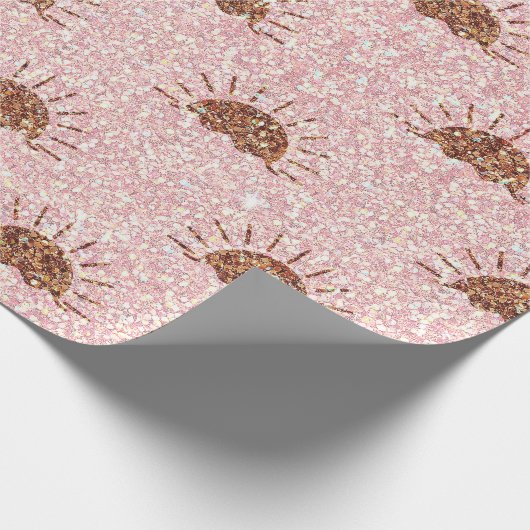 Pink Gold Glitzer Sunset Design Geschenkpapier (Ecke)