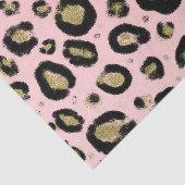 Pink Gold Glitzer und Black Leopard Cheetah Print Seidenpapier (Ausschnitt)