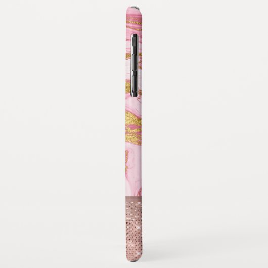 Pink Gold Glitzer und Sparkle Marmor Case-Mate iPhone Hülle (Hinten/Links)
