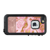 Pink Gold Glitzer und Sparkle Marmor LifeProof iPhone Hülle (Rückseite (Horizontal))