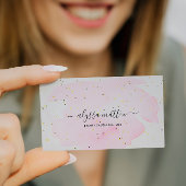 Pink Gold Glitzer Watercolor Personalisiertes Scri Visitenkarte