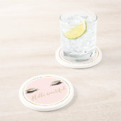 Pink Gold Glitzy Black Eyelashes Getränkeuntersetzer (Seite)