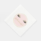 Pink Gold Glitzy Black Eyelashes Serviette (Ecke)