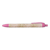 Pink Gold Glitzy Girly Sparkle Glitzer Ombre Kugelschreiber (Oberseite)