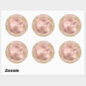 Pink Gold Glitzy Girly Sparkle Glitzer Ombre Runder Aufkleber (Blatt)