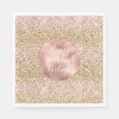 Pink Gold Glitzy Girly Sparkle Glitzer Ombre Serviette (Vorderseite)