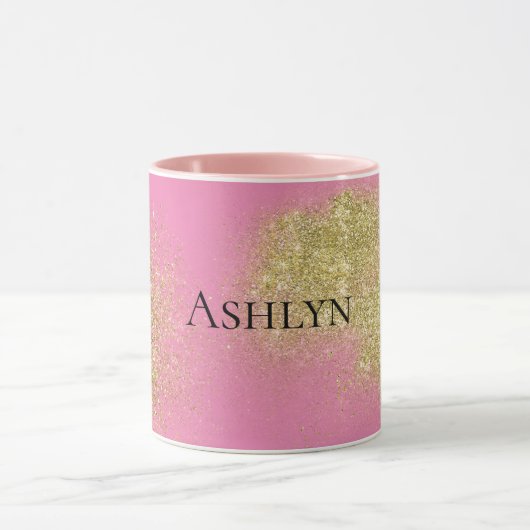 Pink Gold Glitzy Glitzer Tasse (Zentrum)