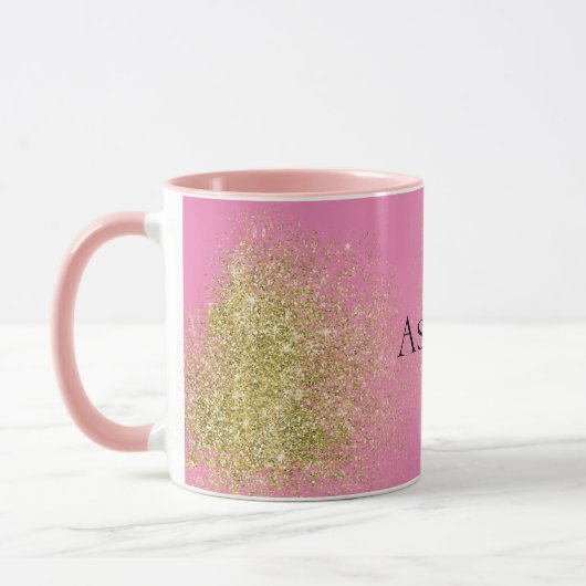 Pink Gold Glitzy Glitzer Tasse (Links)