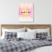Pink Gold Glitzy Glitzer Unicorn Leinwanddruck (Insitu (Schlafzimmer))