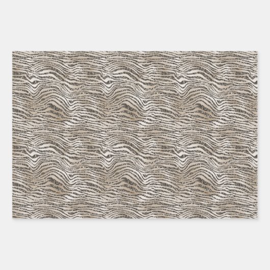 Pink Gold Glitzy Glitzer Zebra Print Geschenkpapier Set (Vorderseite 2)