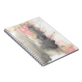 Pink Gold Gray Abstrakt Moderne Malereien Notizblock (Rechte Seite)
