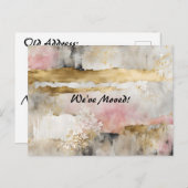 Pink Gold Gray Wabi Sabi New Address Postkarte (Vorne/Hinten)