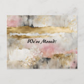 Pink Gold Gray Wabi Sabi New Address Postkarte (Vorderseite)