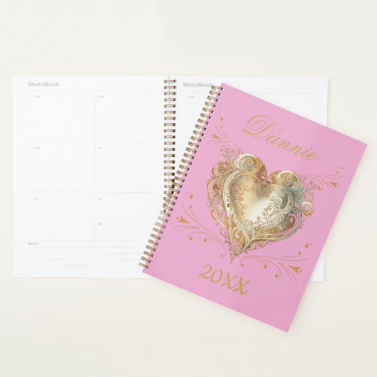  Pink & Gold Heart Elegant Custom  Planer (Anzeige)