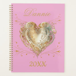  Pink & Gold Heart Elegant Custom  Planer