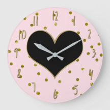 Pink & Gold Heart Polka Dots Modern Trendy Cute