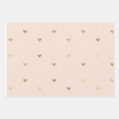 Pink Gold Hearts Liebe Wrapping Paper Sheets Geschenkpapier Set (Vorderseite 2)