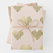 Pink Gold Hearts Liebe Wrapping Paper Sheets Geschenkpapier Set (Beispiel)