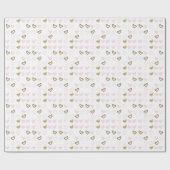 Pink & Gold Hearts Packpapier (Flach)